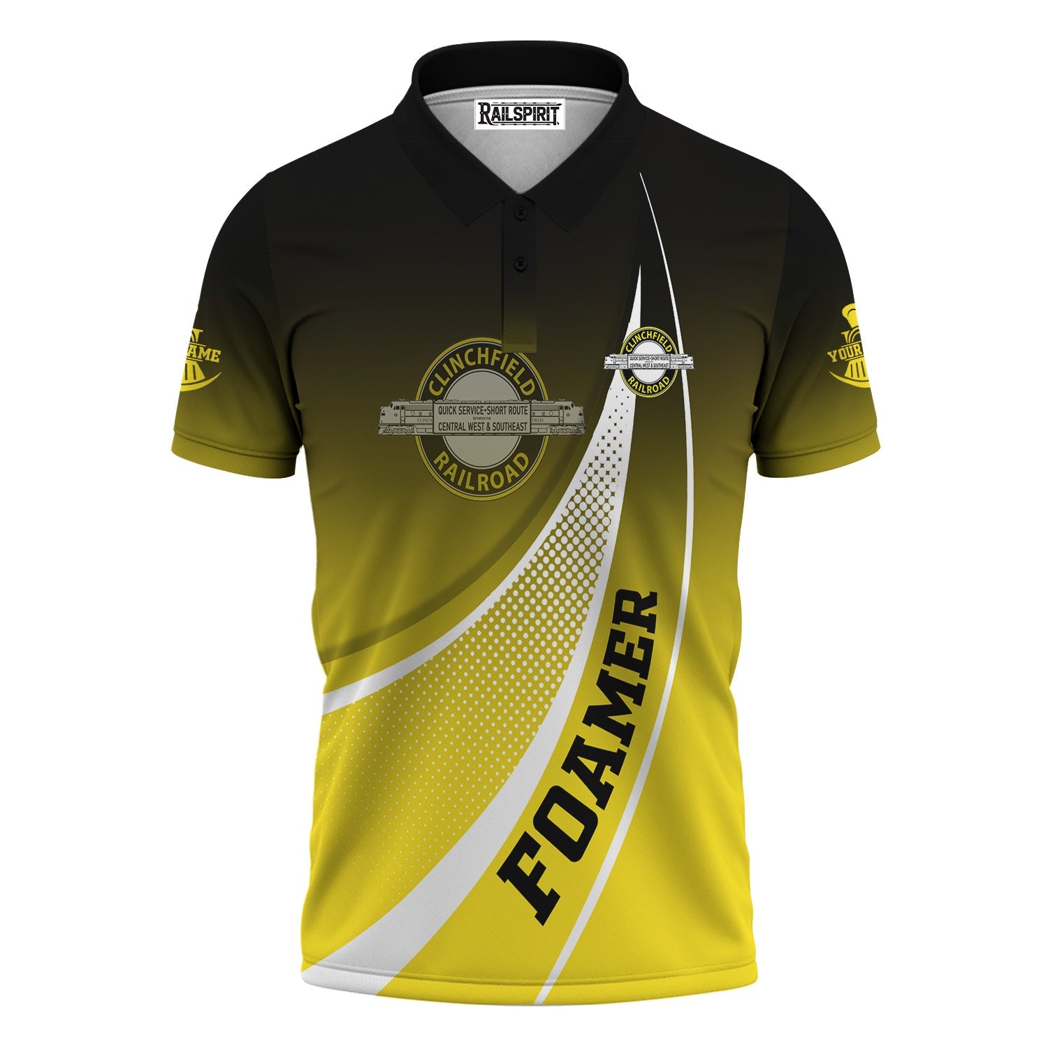 Railspirit Personalized Clinchfield Railroad Polo Shirt Railway-Themed Style Shirt Gift Idea For Trainspotter