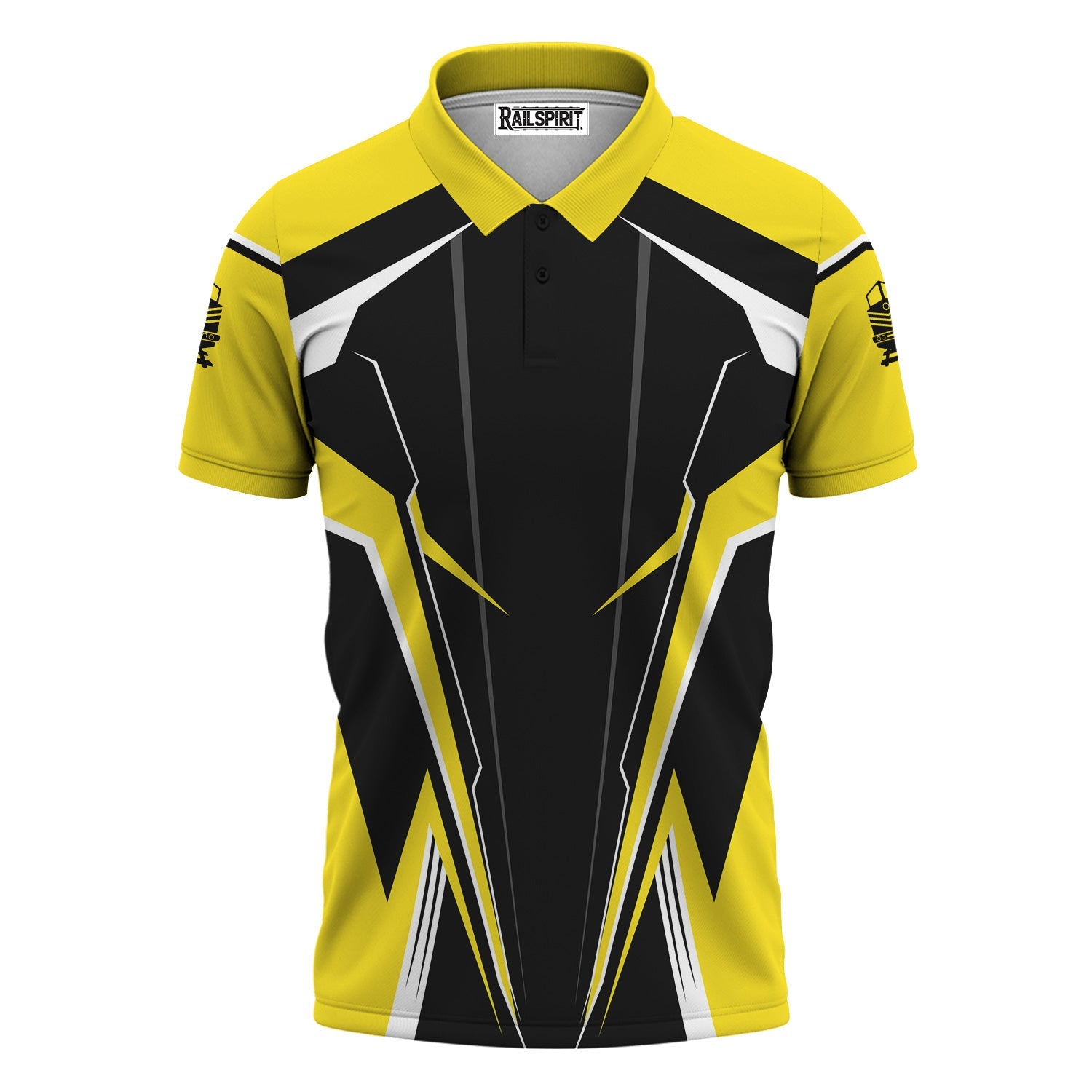 Railspirit Personalized Clinchfield Railroad Polo Shirt Lightning-Edge Design Train Shirt For Railroad Lovers