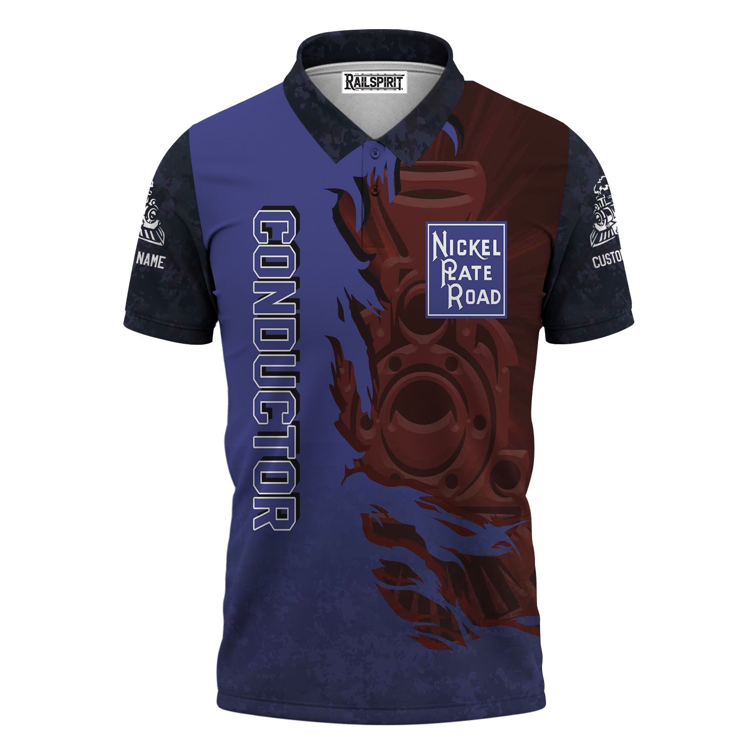 Railspirit Personalized New York, Chicago and St. Louis Railroad Polo Shirt Blazing Style with Custom Position Nickel Plate Road Train Shirt