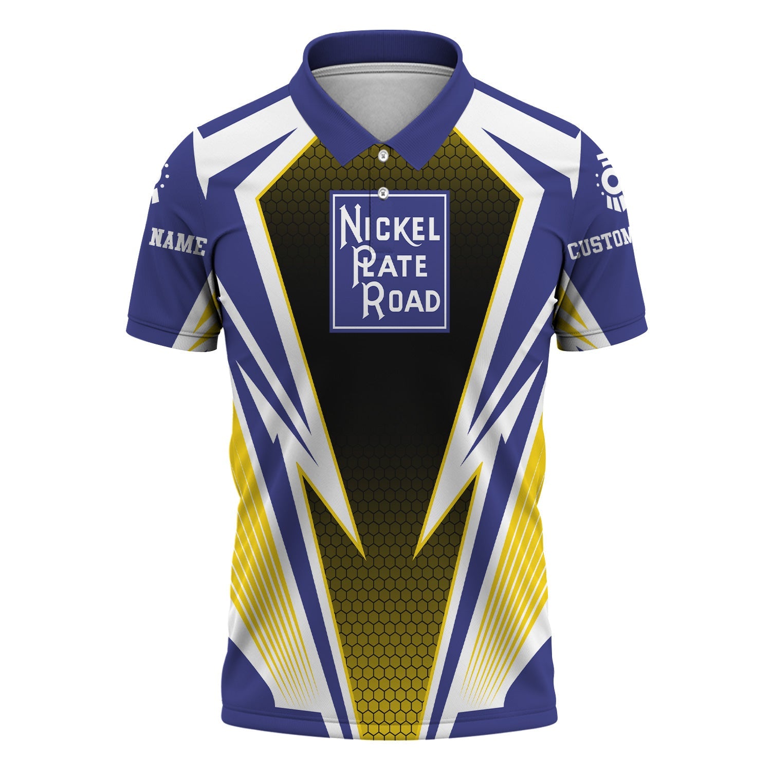 Railspirit Personalized New York, Chicago and St. Louis Railroad Polo Shirt Lightning Graphic Style Nickel Plate Road Shirt Gift Idea For Train Lover