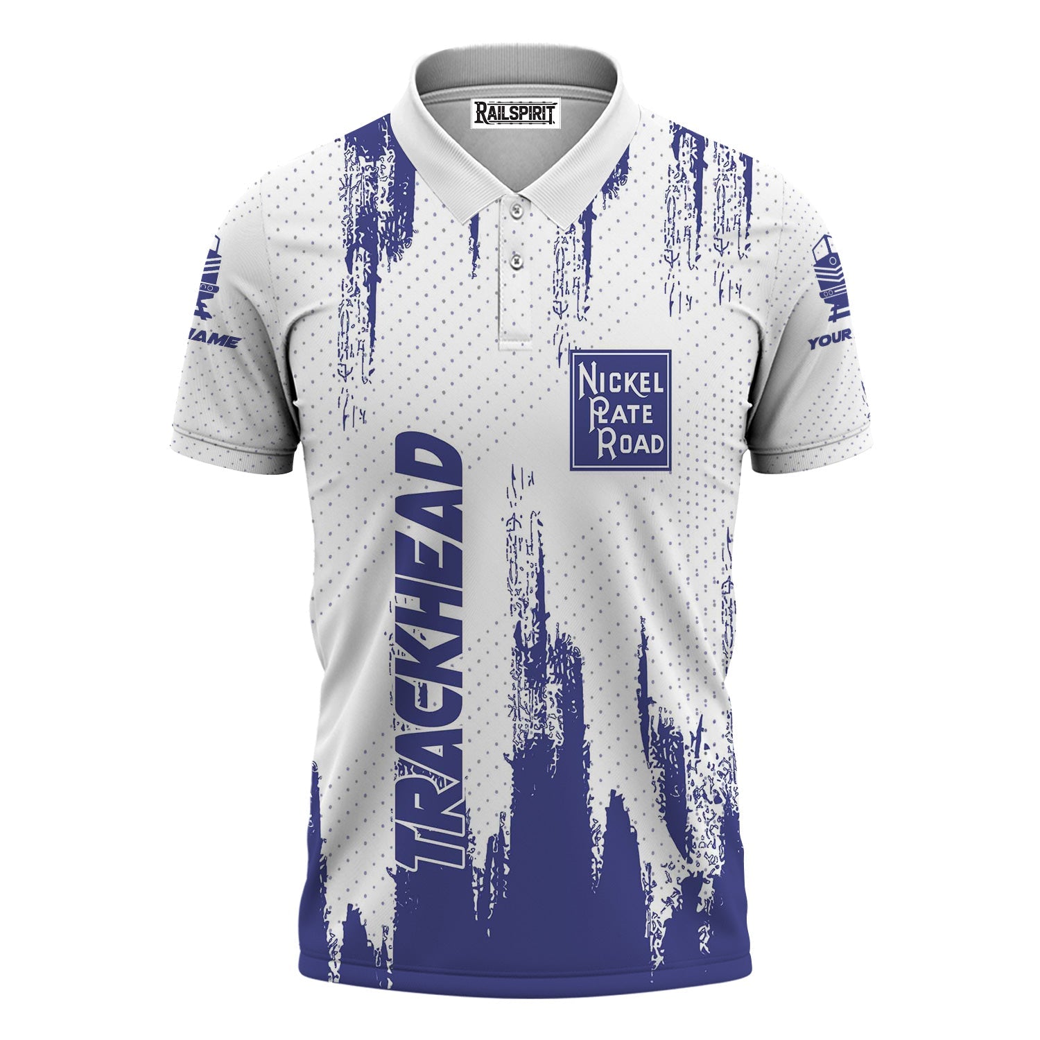 Railspirit Personalized New York, Chicago and St. Louis Railroad Polo Shirt Paint Impact Design Nickel Plate Road Train Shirt for Trackhead