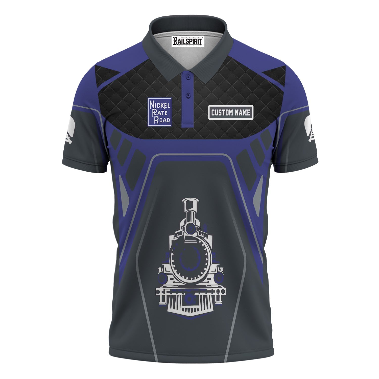 Railspirit Personalized New York, Chicago and St. Louis Railroad Polo Shirt Steam Locomotive Engine Graphic Nickel Plate Road Train Shirt