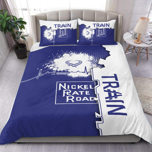 Railspirit New York, Chicago and St. Louis Railroad Bedding Set Engine Heartbeat and Track Love Style Nickel Plate Road Bedding Set