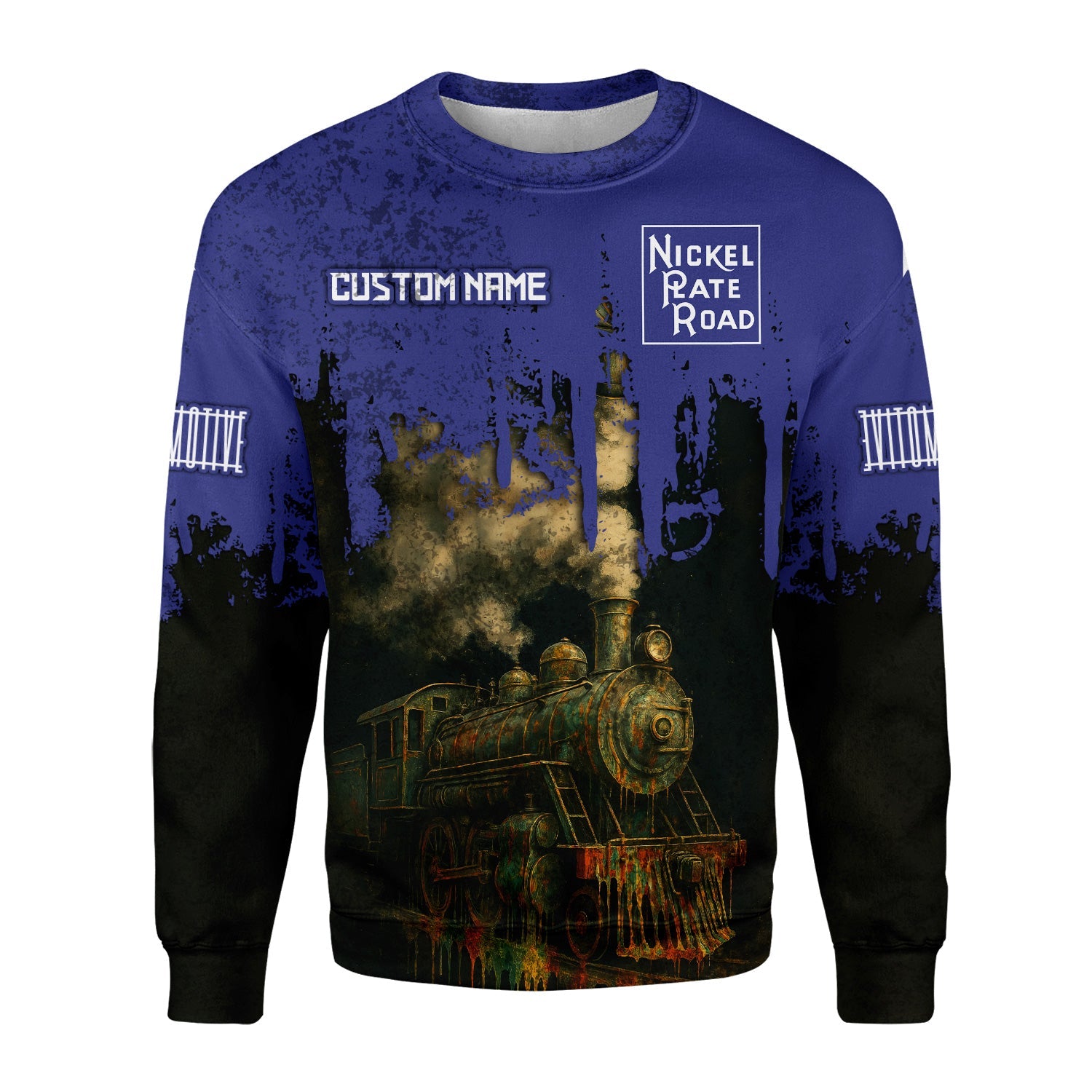 Railspirit Personalized New York, Chicago and St. Louis Railroad Sweatshirt Vintage Train Art Style Nickel Plate Road Shirt For Locomotive Fans