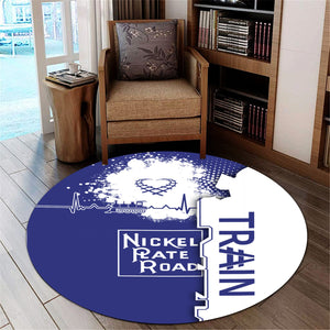 Railspirit New York, Chicago and St. Louis Railroad Round Mat Engine Heartbeat and Track Love Style Nickel Plate Road Mat Gift Idea For Train Lovers