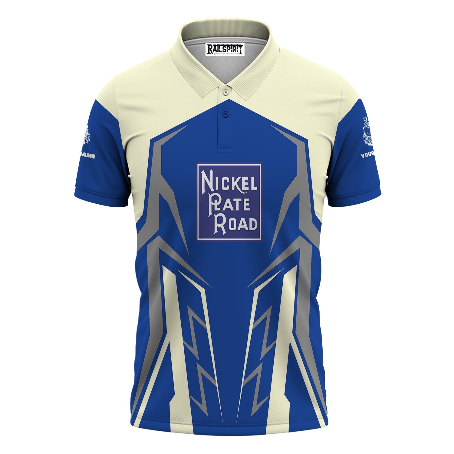 Railspirit Personalized New York, Chicago and St. Louis Railroad Polo Shirt Futuristic Design with Custom Job Nickel Plate Road Train Shirt