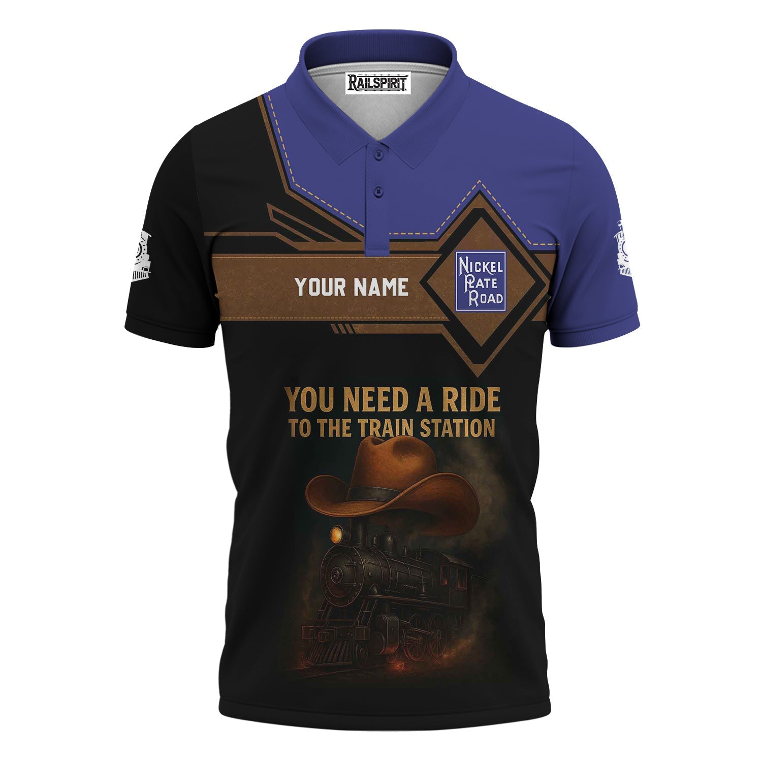 Railspirit Personalized New York, Chicago and St. Louis Railroad Polo Shirt You Need A Ride To The Train Station Nickel Plate Road Shirt