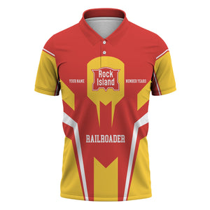 Railspirit Personalized Chicago, Rock Island and Pacific Railroad Polo Shirt Custom Year Railroader Rock Island Railroad Shirt Gift For Train Lover