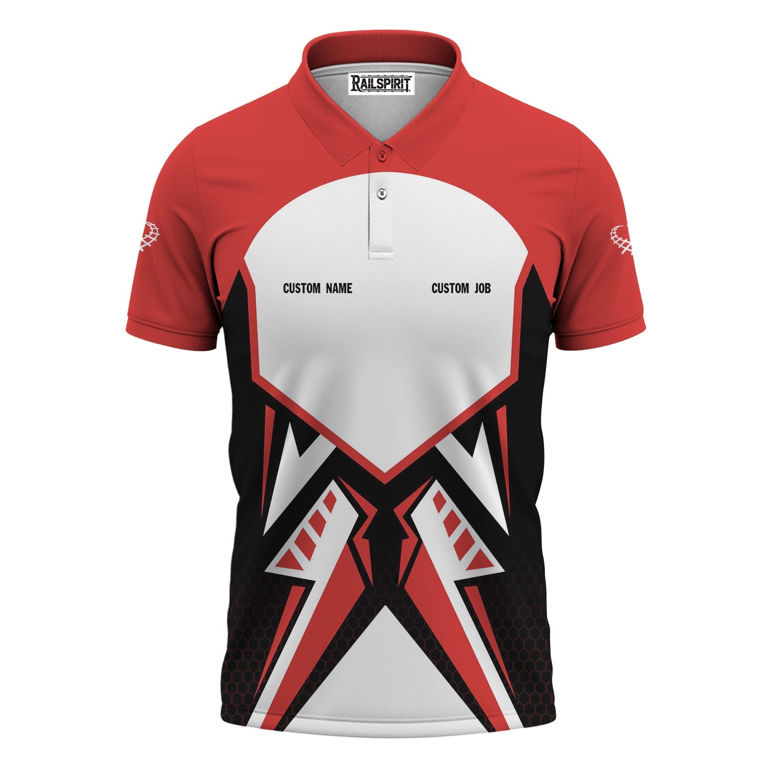 Railspirit Personalized Chicago, Rock Island and Pacific Railroad Polo Shirt Vibriant Style with Custom Position Rock Island Railroad Train Shirt