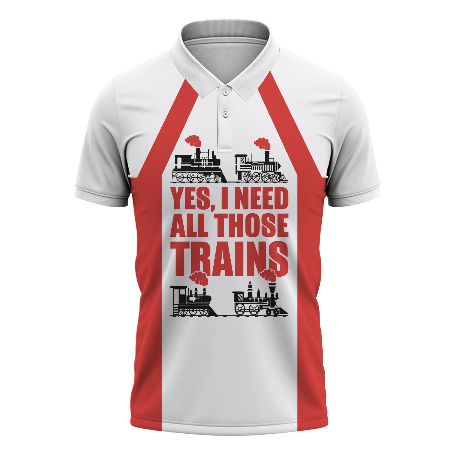 Railspirit Custom Name Chicago, Rock Island and Pacific Railroad Polo Shirt Yes I Need All Those Train Rock Island Railroad Printed Shirt
