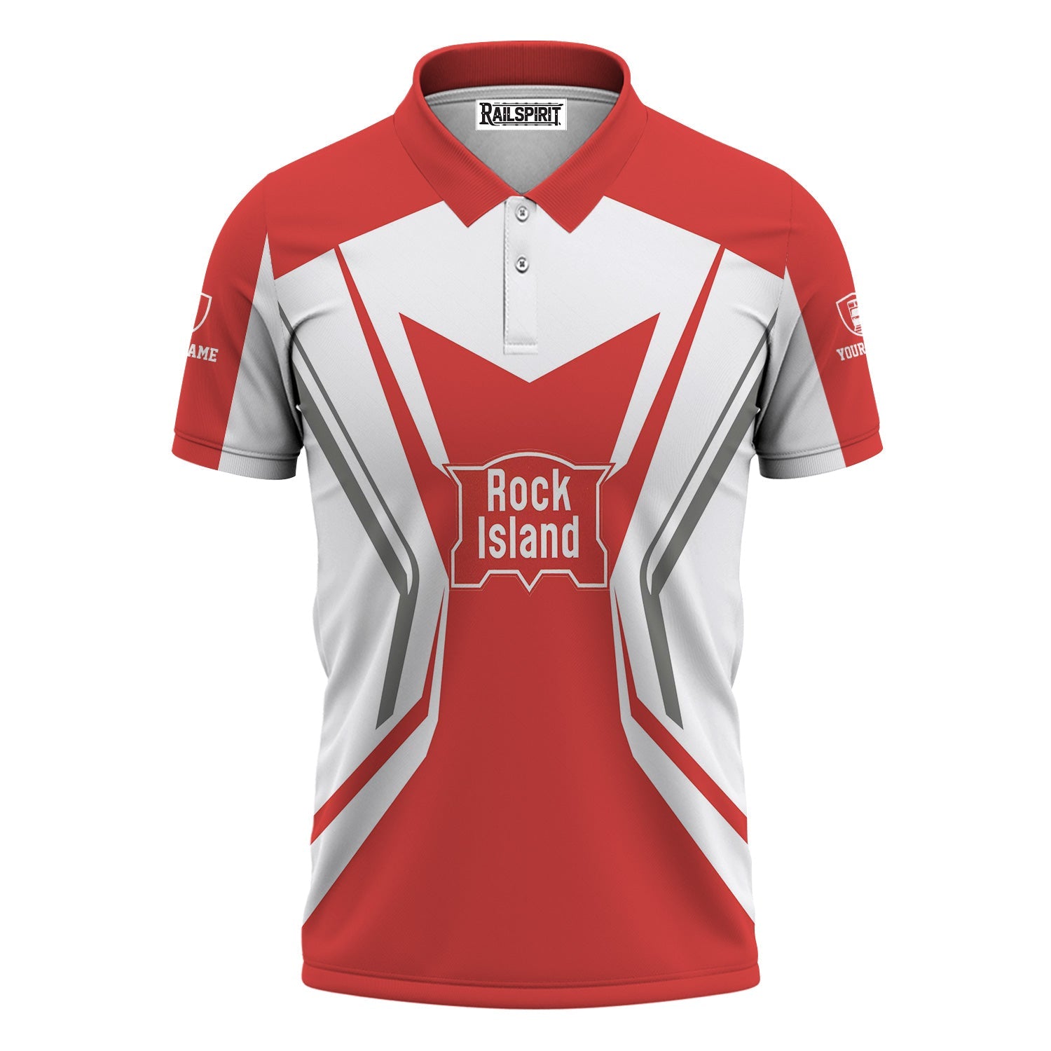 Railspirit Personalized Chicago, Rock Island and Pacific Railroad Polo Shirt Unique Style with Custom Job Rock Island Railroad Train Shirt