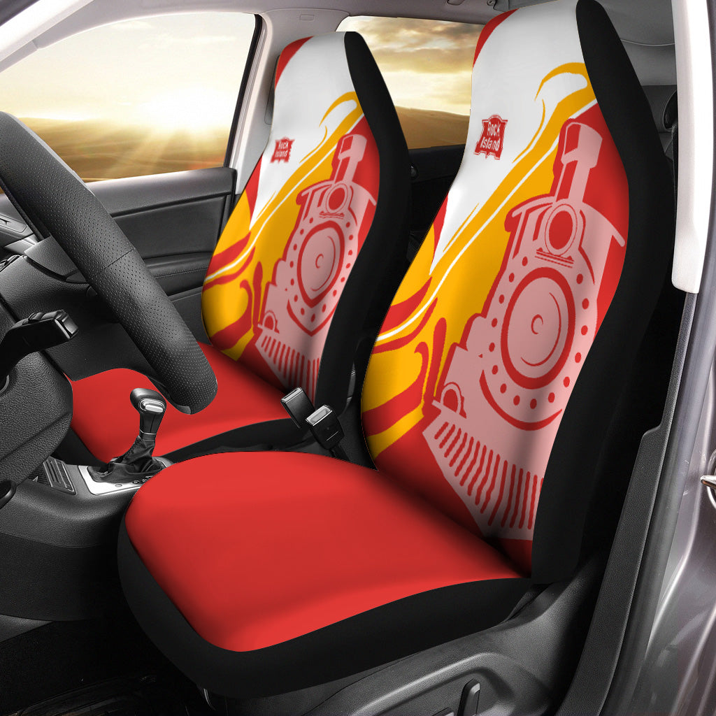 Railspirit Chicago, Rock Island and Pacific Railroad Car Seat Cover Flame-Inspired Style Rock Island Railroad Seat Cover Gift Idea For Train Lovers