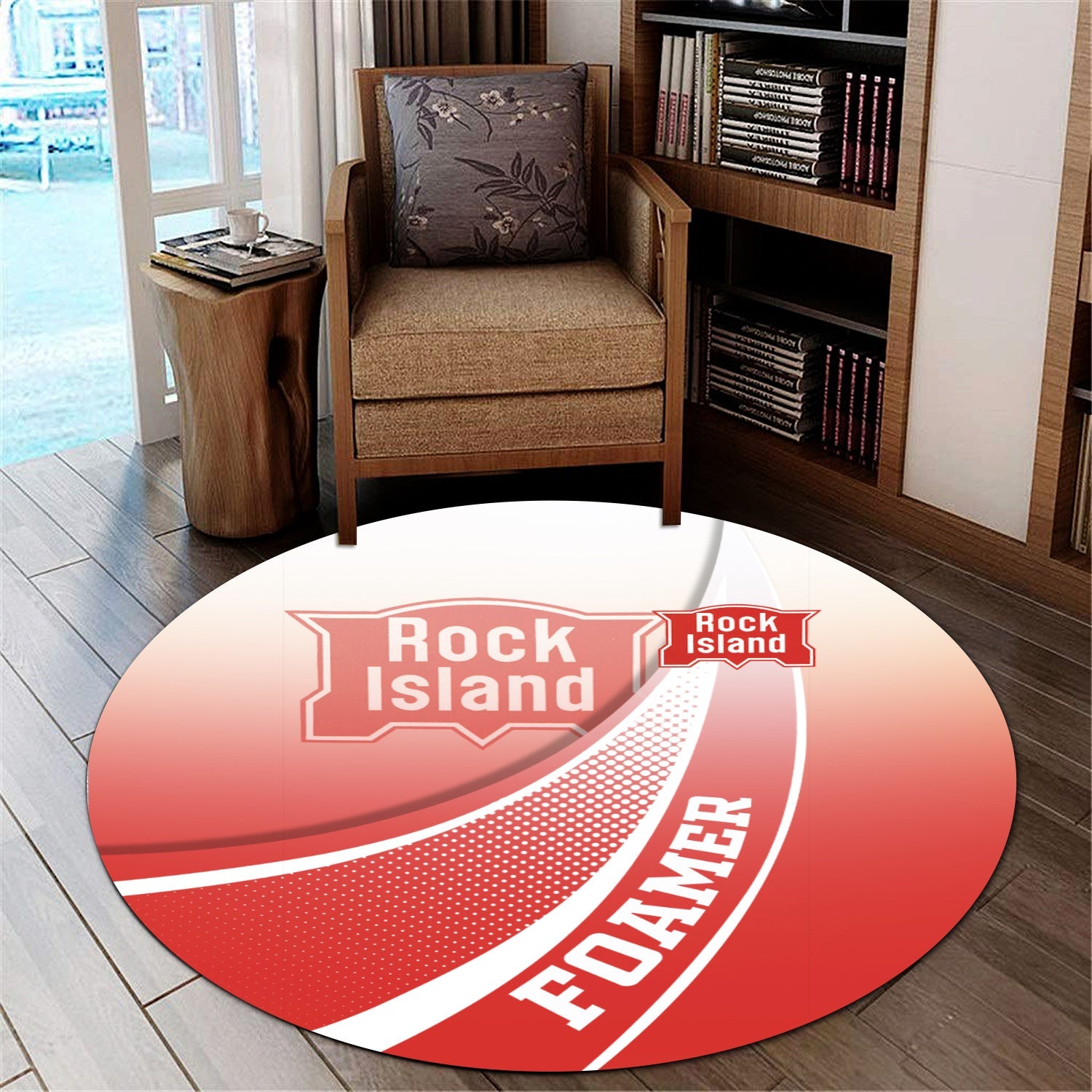 Railspirit Chicago, Rock Island and Pacific Railroad Round Mat Railway-Themed Style Rock Island Railroad Mat Gift Idea For Trainspotter