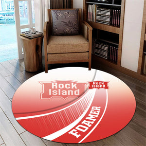 Railspirit Chicago, Rock Island and Pacific Railroad Round Mat Railway-Themed Style Rock Island Railroad Mat Gift Idea For Trainspotter