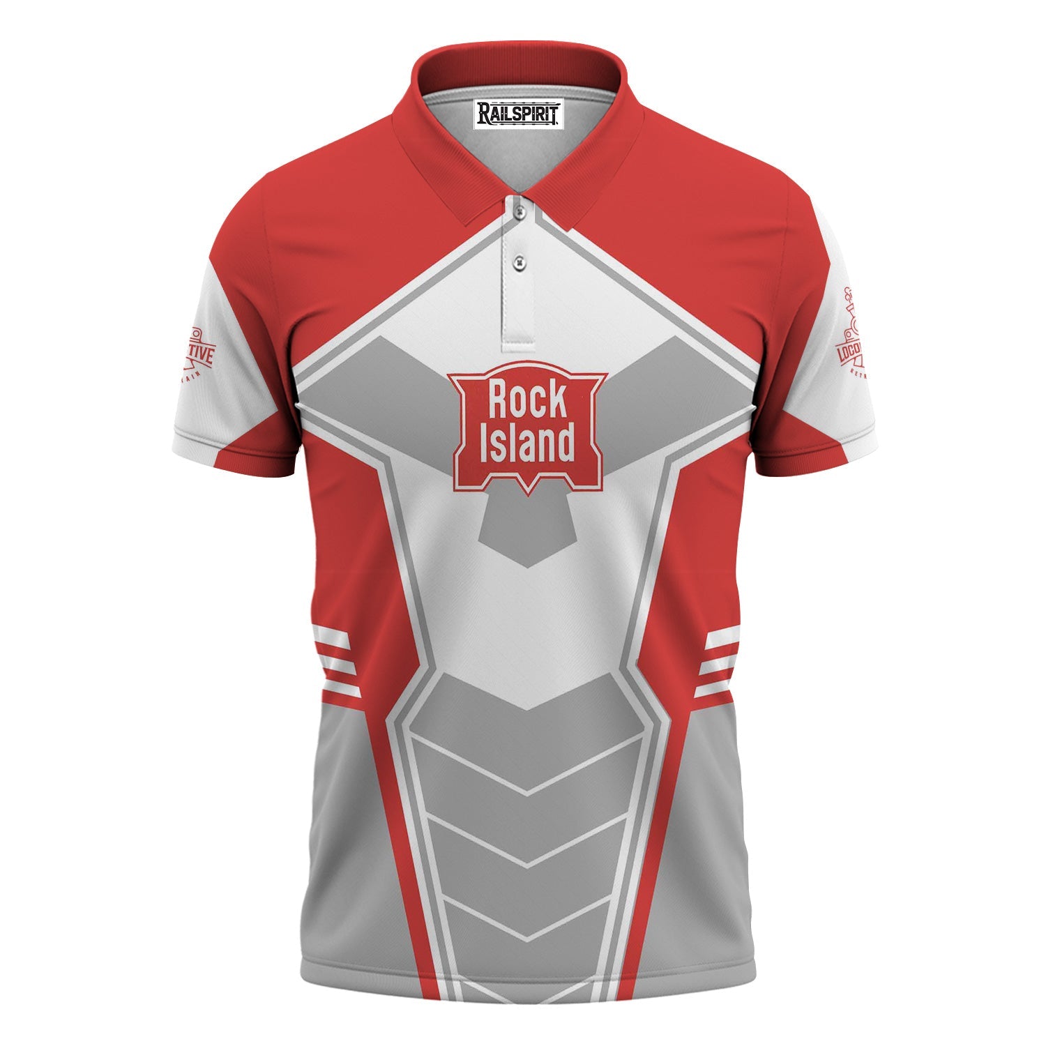 Railspirit Personalized Chicago, Rock Island and Pacific Railroad Polo Shirt Engine-Inspired Style Rock Island Railroad Train Shirt