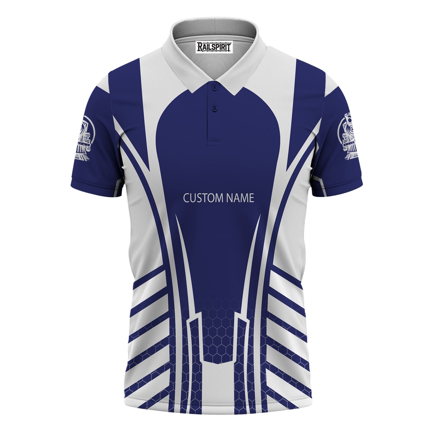 Railspirit Personalized B&O Great States Railroad Polo Shirt Striped Railroad Style Train Shirt All Over Print