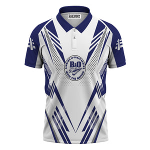 Railspirit Personalized B&O Great States Railroad Polo Shirt Railroad Tribute Design Train Shirt for Train Lovers