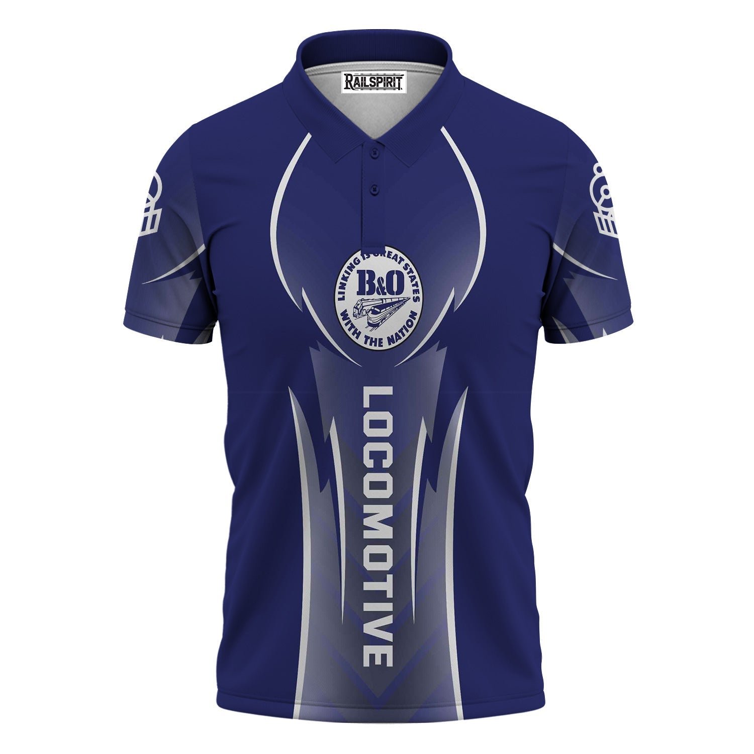 Railspirit Personalized B&O Great States Railroad Polo Shirt Striking Line Style Train Shirt For Locomotive Lovers