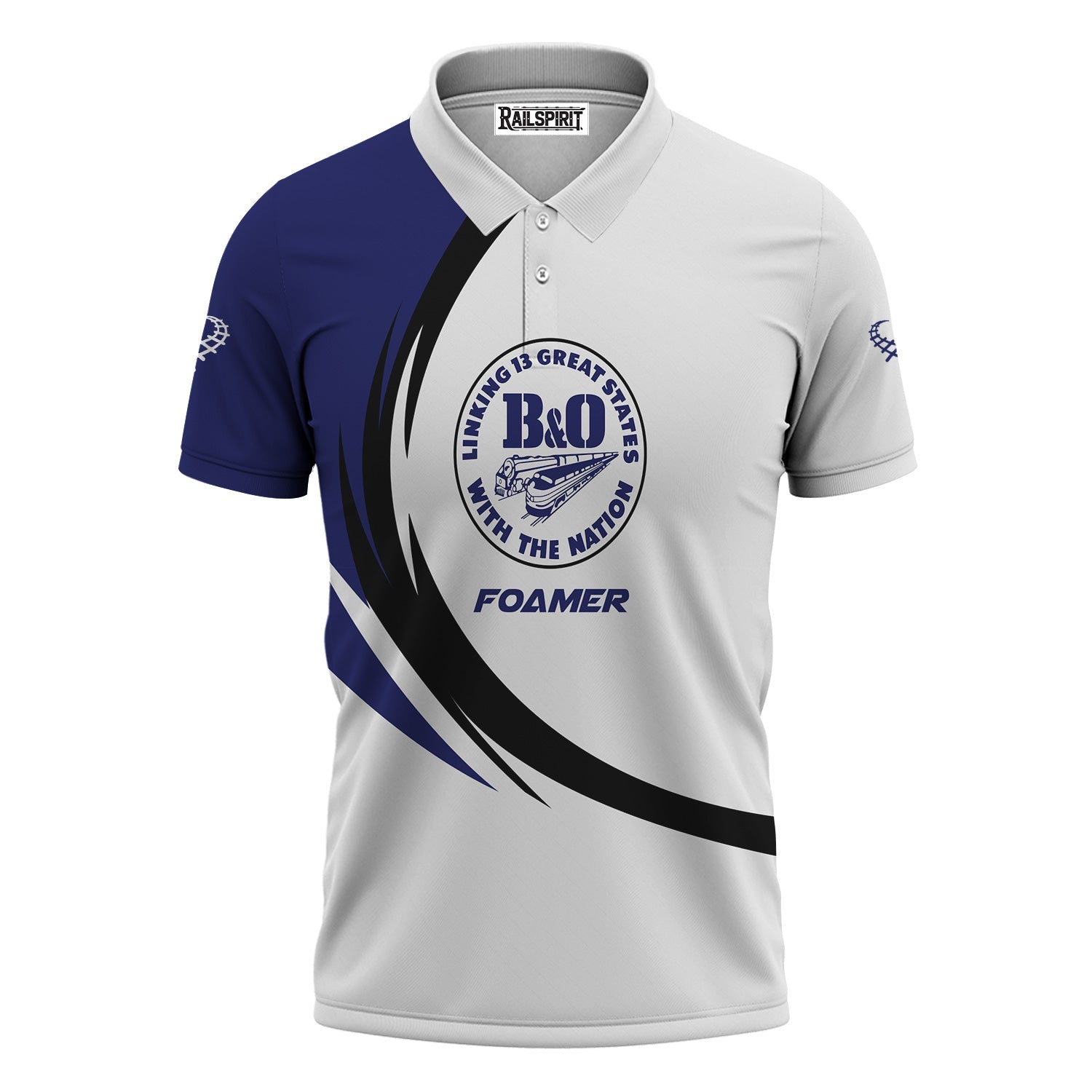 Railspirit Personalized B&O Great States Railroad Polo Shirt Unique Graphic Style Shirt For Train Enthusiasts