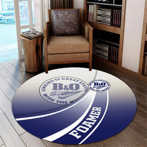 Railspirit B&O Great States Railroad Round Mat Railway-Themed Style Mat Gift Idea For Trainspotter