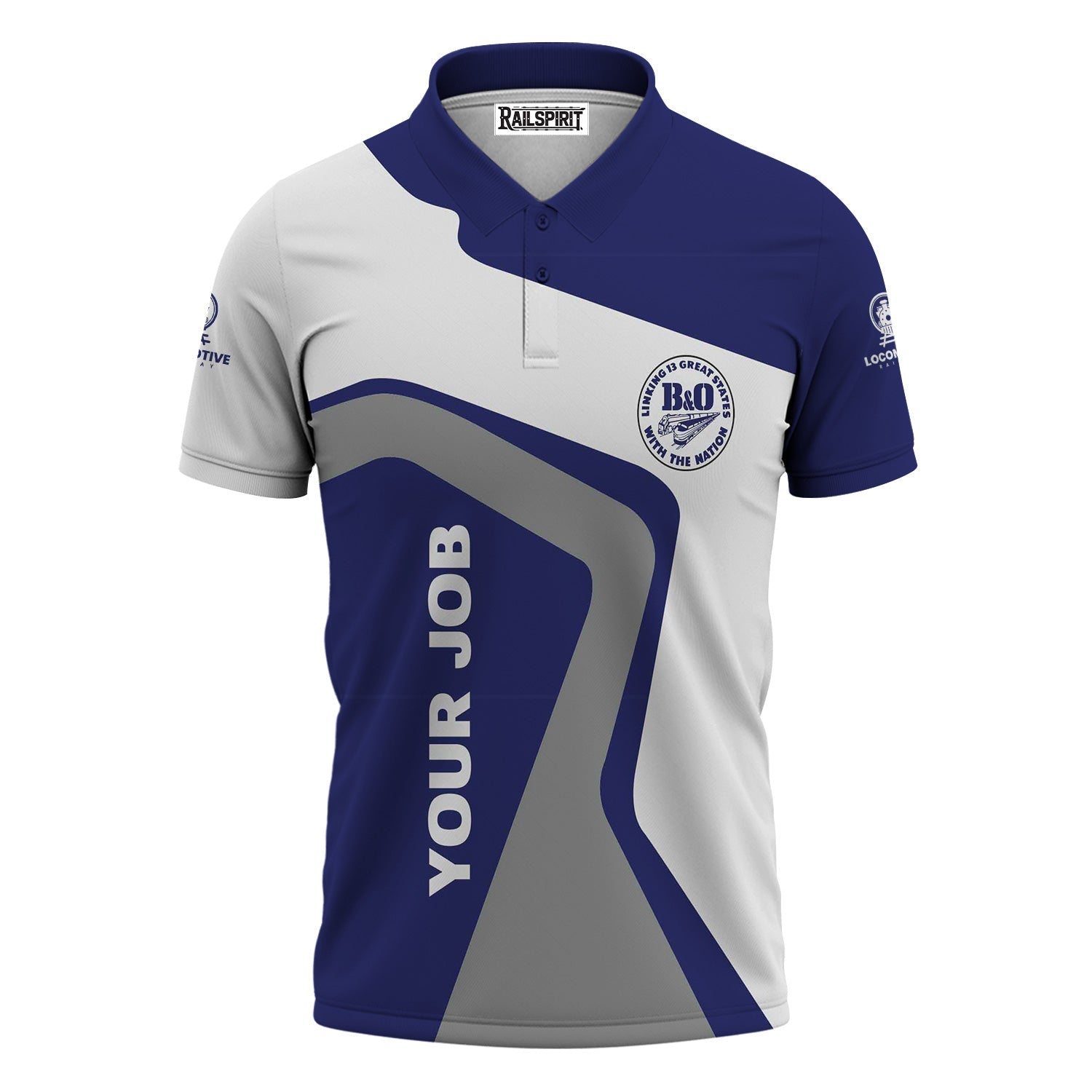 Railspirit Personalized B&O Great States Railroad Polo Shirt Unique Design with Custom Job Position Train Shirt