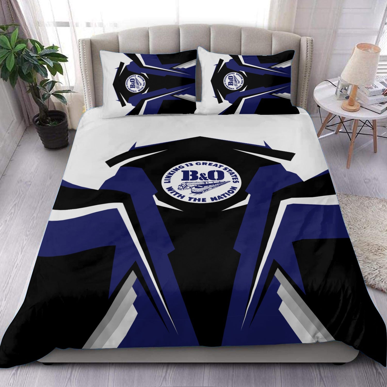 Railspirit B&O Great States Railroad Bedding Set Strong Line Style Bedding Set All Over Print