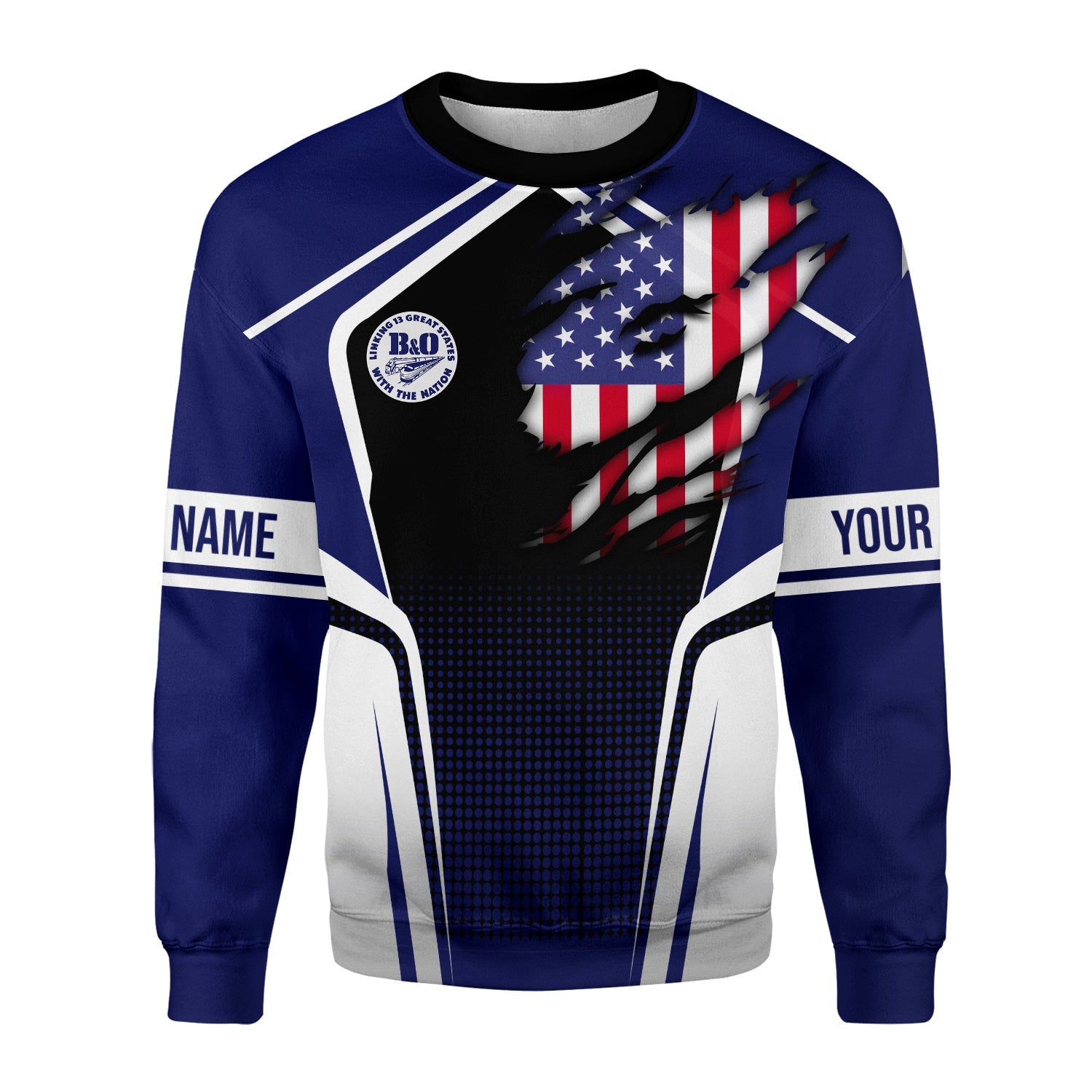 Railspirit Personalized B&O Great States Railroad Sweatshirt American Eagle Vintage Train Shirt