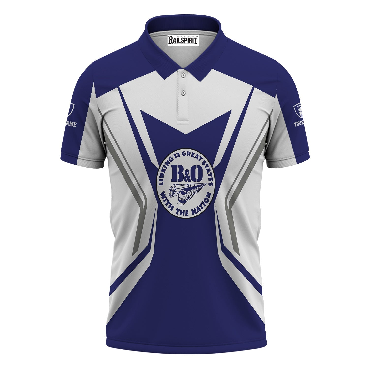 Railspirit Personalized B&O Great States Railroad Polo Shirt Unique Style with Custom Job Train Shirt