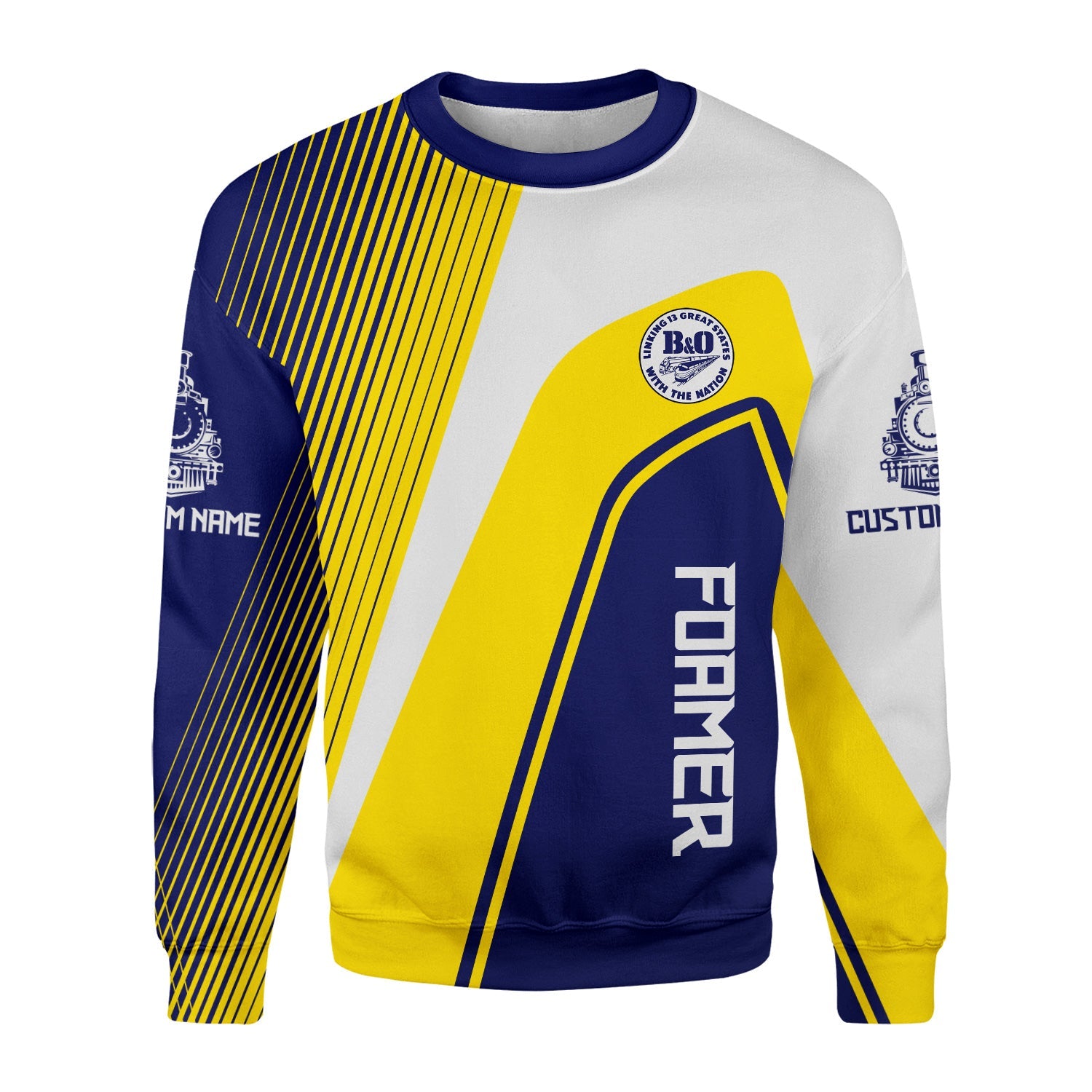 Railspirit Personalized B&O Great States Railroad Sweatshirt Vibrant Striking Style Shirt For Rail Enthusiasts