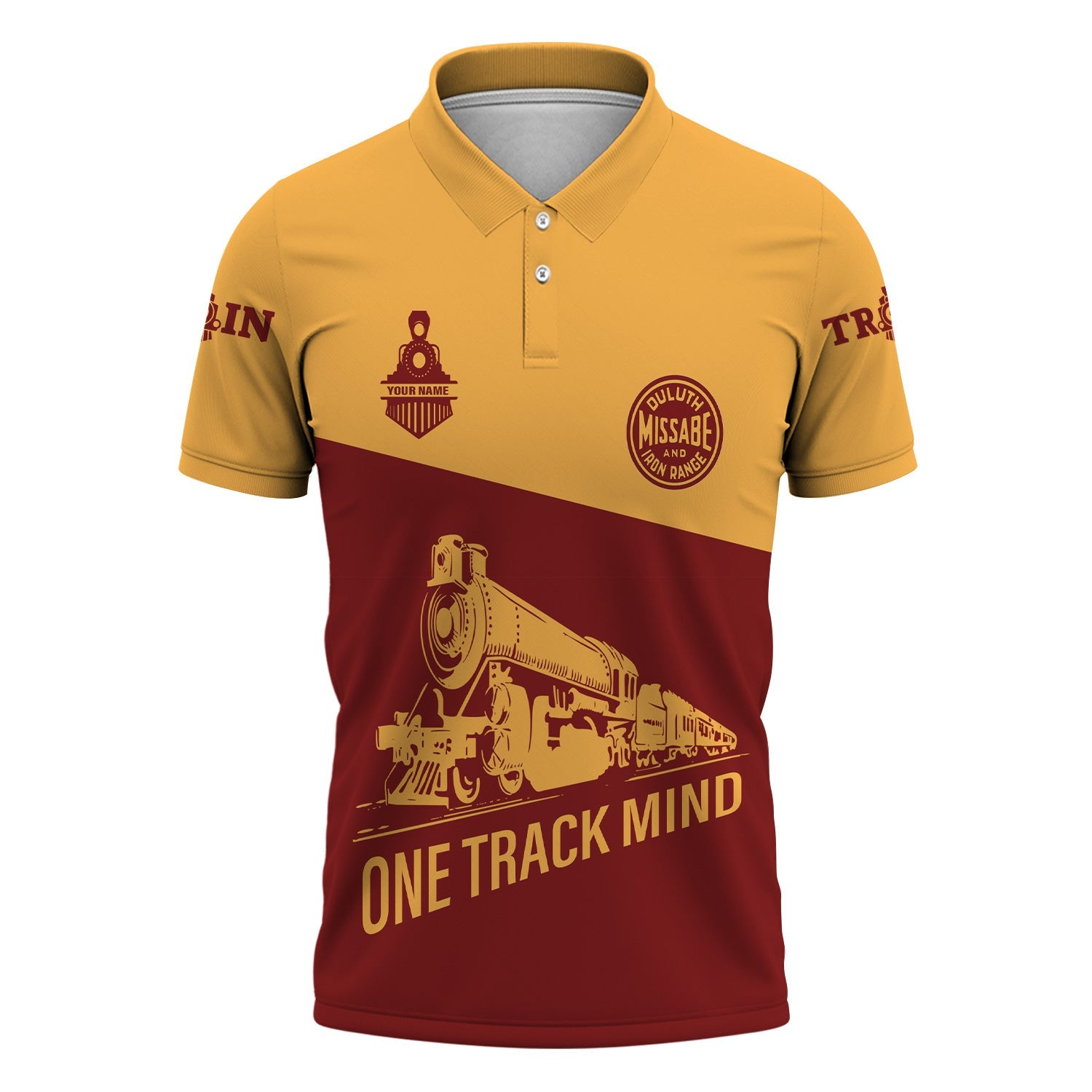 Railspirit Personalized Duluth, Missabe, & Iron Range Railroad Polo Shirt One Track Mind Unisex Train Shirt Gift Idea For Train Lover