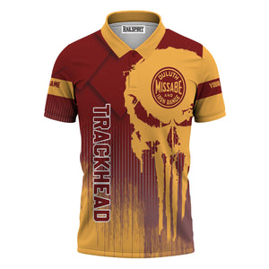 Railspirit Personalized Duluth, Missabe, & Iron Range Railroad Polo Shirt Skull Design with Custom Job Train Shirt for Trackhead Crew