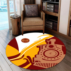 Railspirit Duluth, Missabe, & Iron Range Railroad Round Mat Flame-Inspired Style Mat Gift Idea For Train Lovers