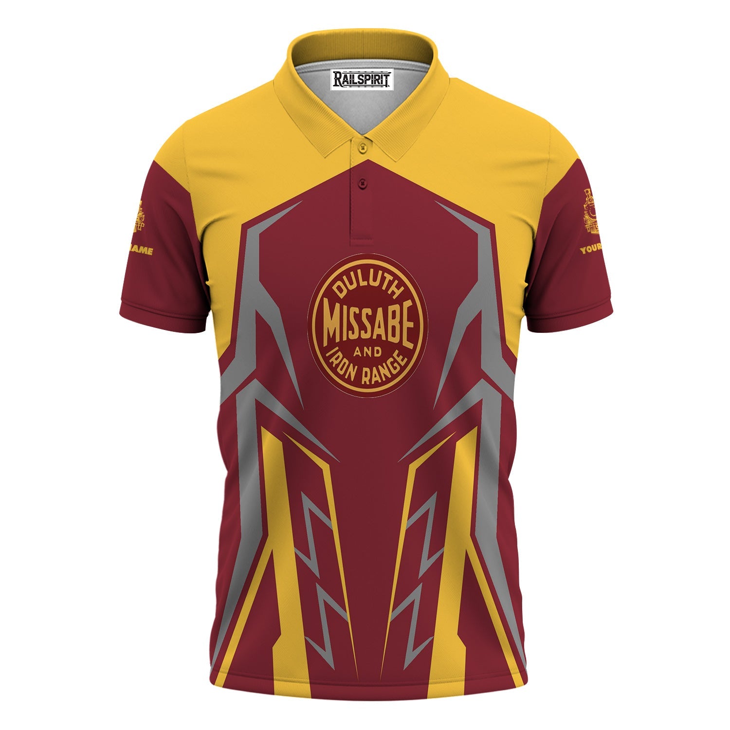 Railspirit Personalized Duluth, Missabe, & Iron Range Railroad Polo Shirt Futuristic Design with Custom Job Train Shirt