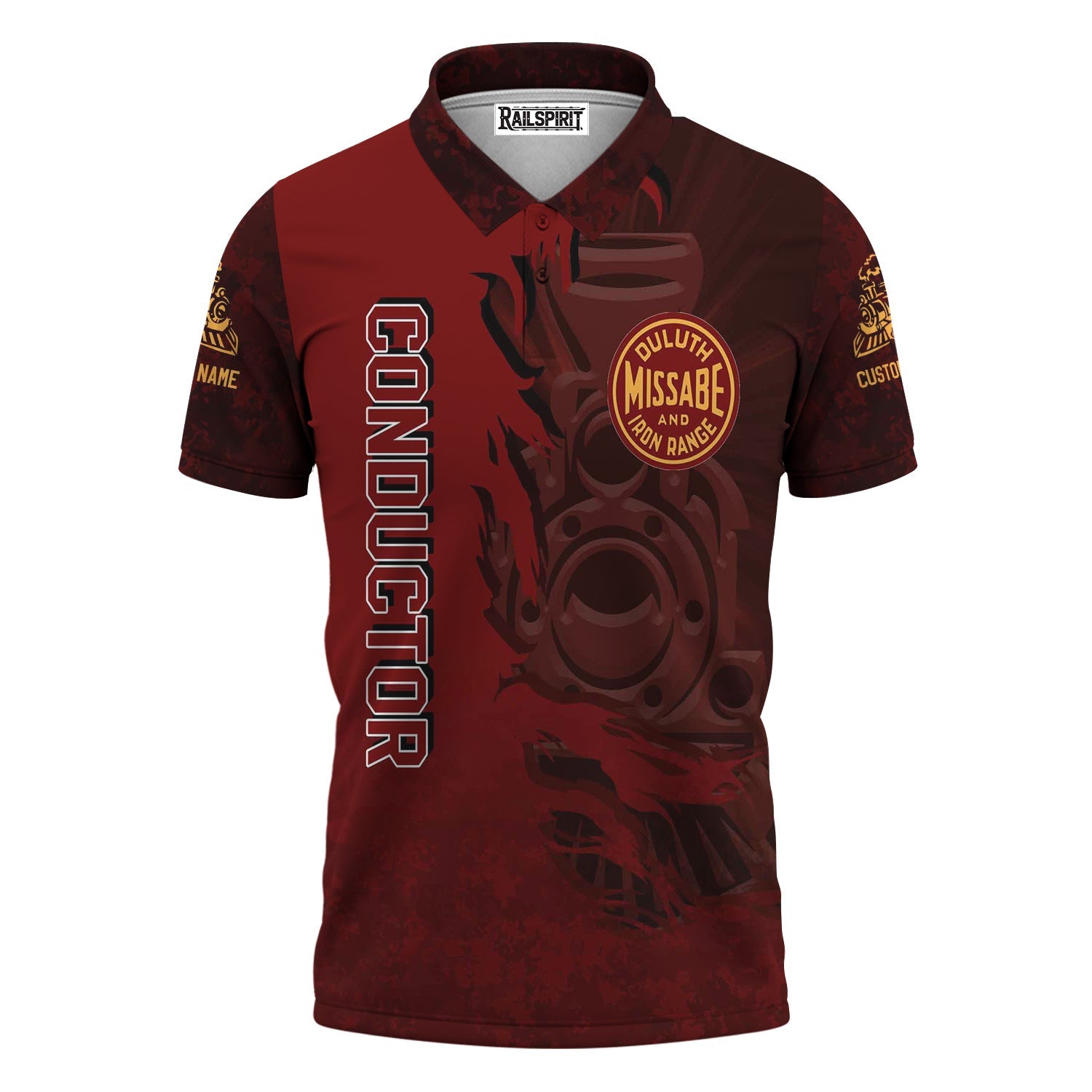 Railspirit Personalized Duluth, Missabe, & Iron Range Railroad Polo Shirt Blazing Style with Custom Position Train Shirt