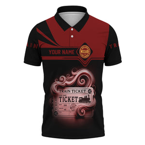 Railspirit Custom Name Duluth, Missabe, & Iron Range Railroad Polo Shirt American Train Ticket Printed Shirt