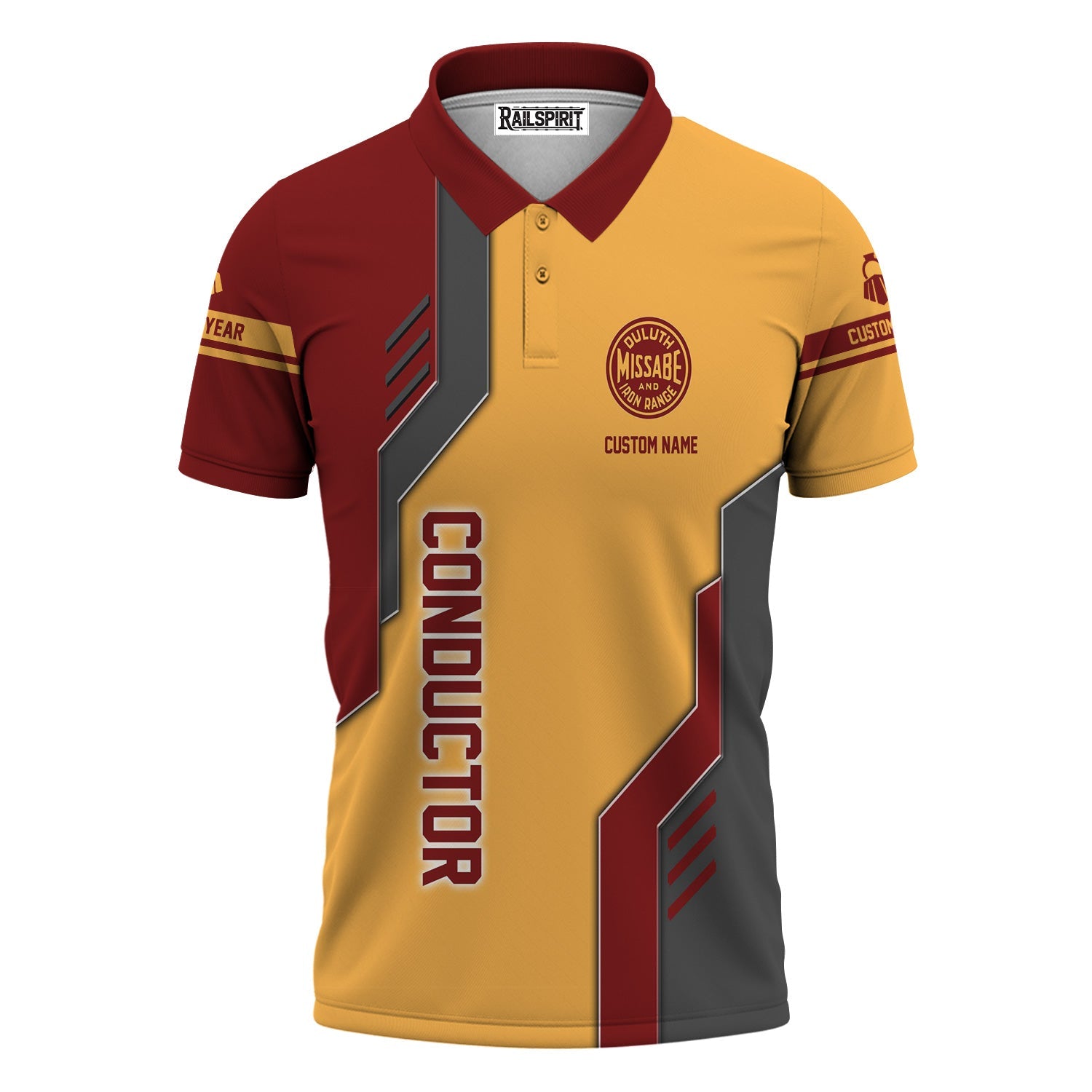 Railspirit Personalized Duluth, Missabe, & Iron Range Railroad Polo Shirt Unique Railway Style with Custom Job Train Shirt