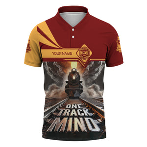 Railspirit Personalized Duluth, Missabe, & Iron Range Railroad Polo Shirt One Track Mind Train Printed Shirt