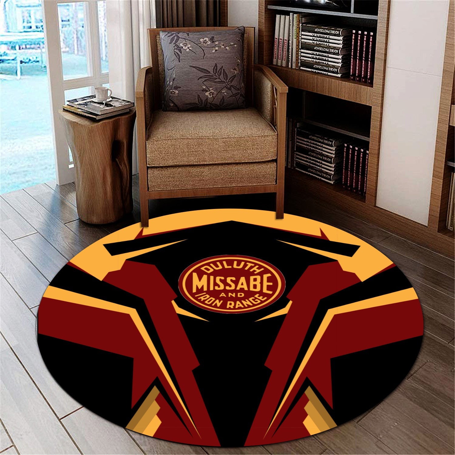 Railspirit Duluth, Missabe, & Iron Range Railroad Round Mat Strong Line Style Rug All Over Print