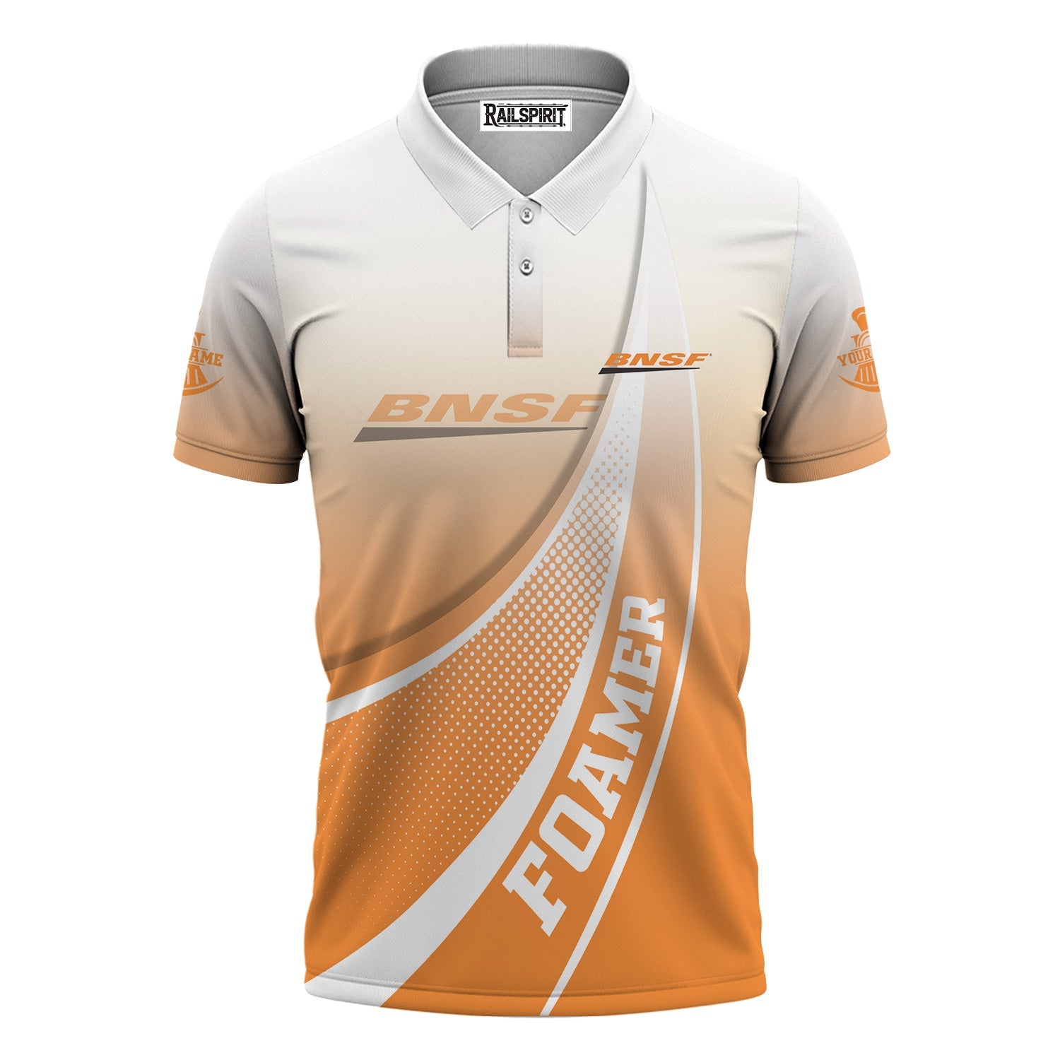 Railspirit Personalized BNSF Railway Polo Shirt Railway-Themed Style Shirt Gift Idea For Trainspotter