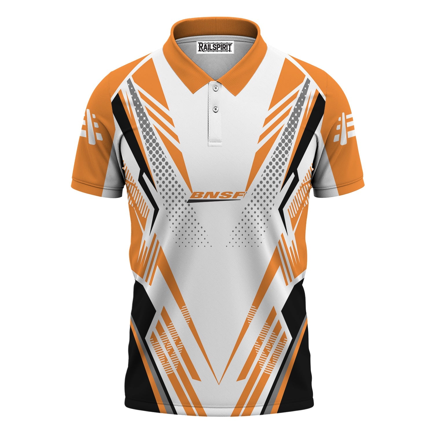 Railspirit Personalized BNSF Railway Polo Shirt Railroad Tribute Design Train Shirt for Train Lovers