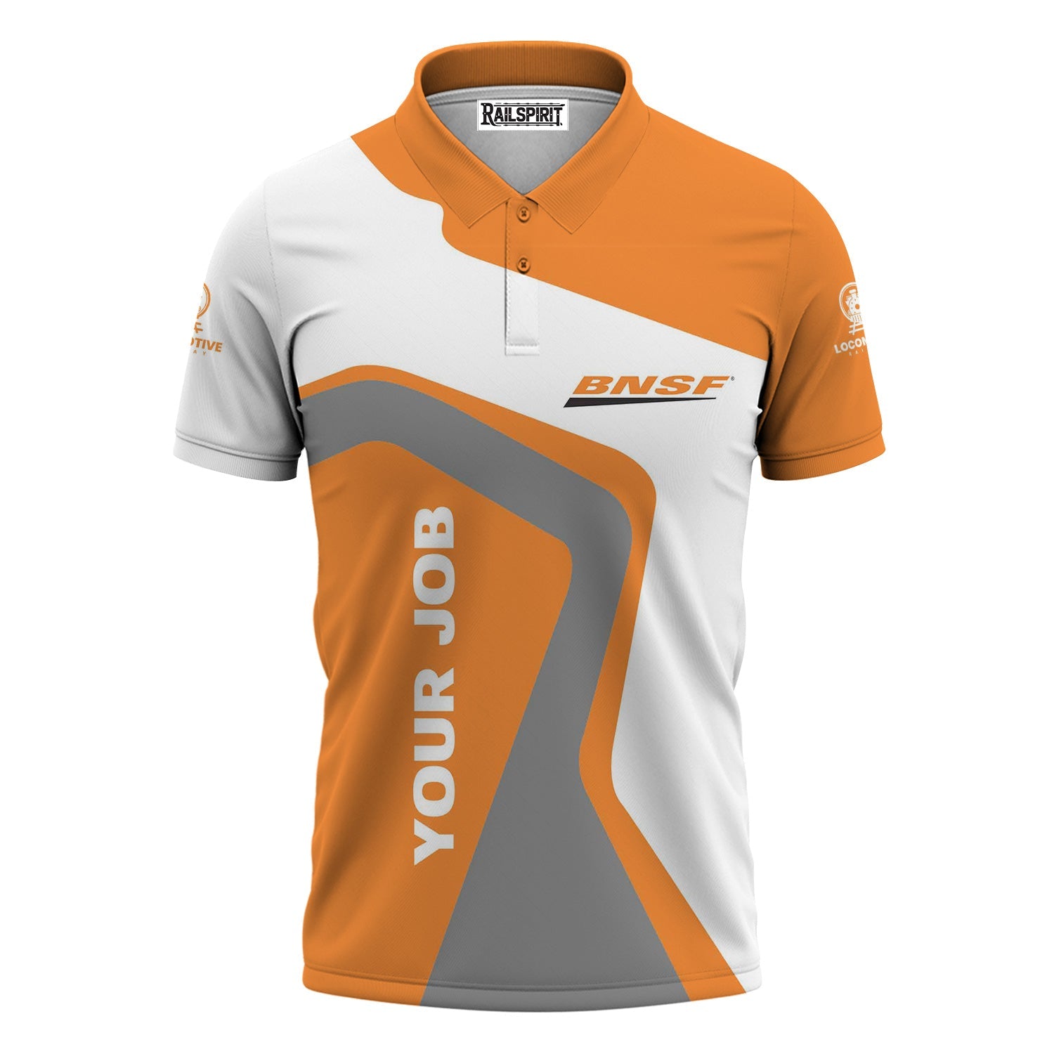 Railspirit Personalized BNSF Railway Polo Shirt Unique Design with Custom Job Position Train Shirt