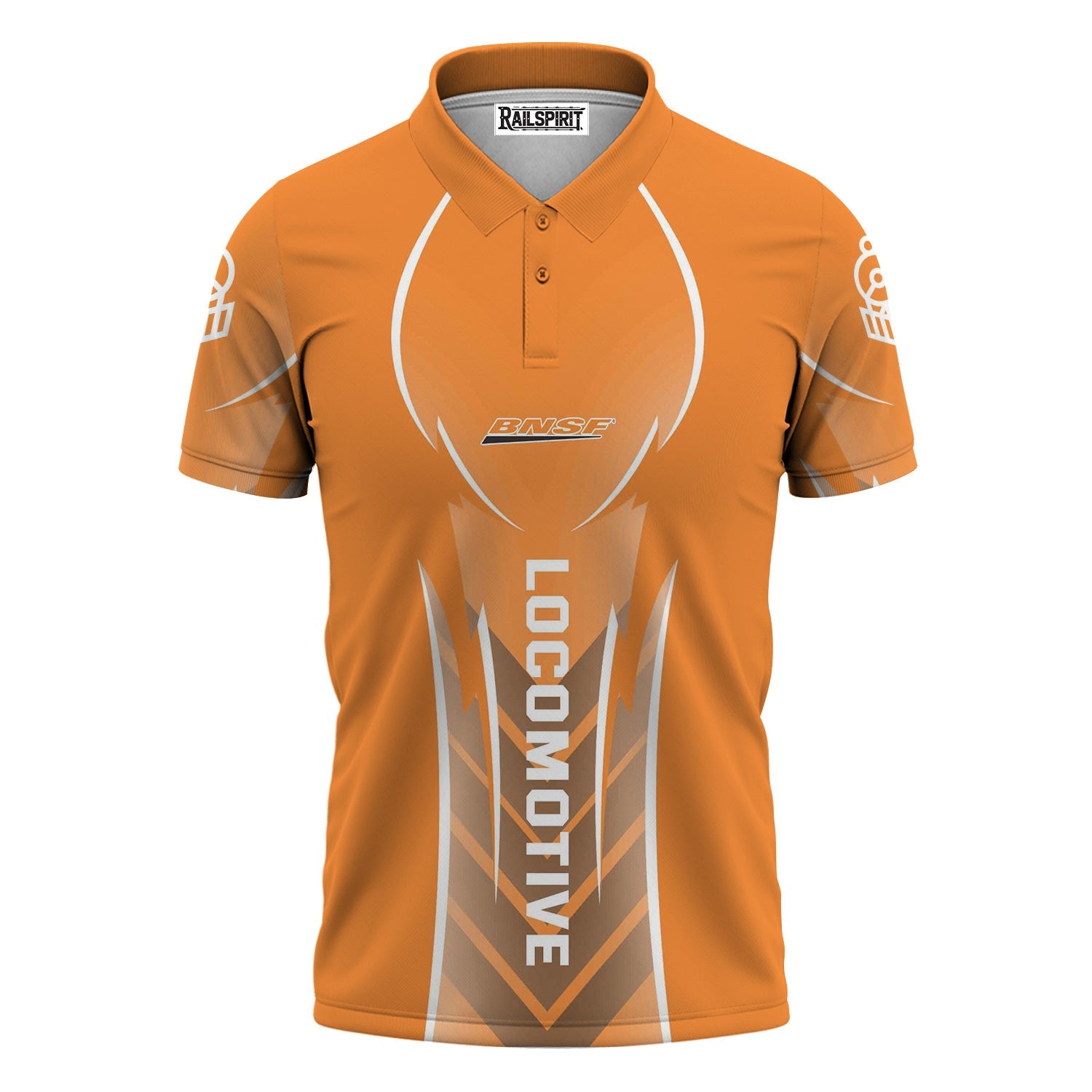 Railspirit Personalized BNSF Railway Polo Shirt Striking Line Style Train Shirt For Locomotive Lovers