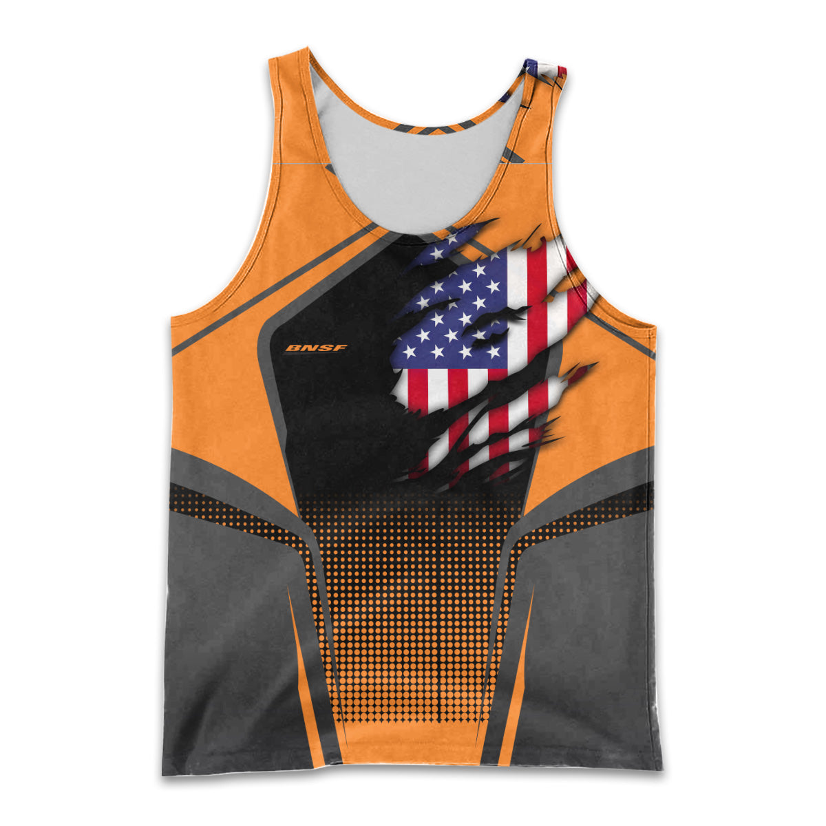 Railspirit Personalized BNSF Railway Men Tank Top American Eagle Vintage Train Shirt