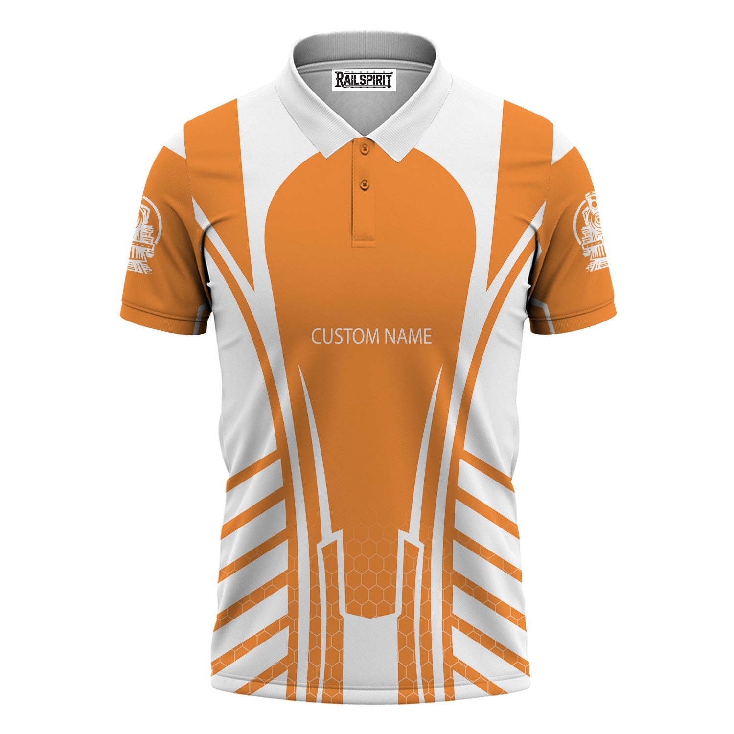 Railspirit Personalized BNSF Railway Polo Shirt Striped Railroad Style Train Shirt All Over Print