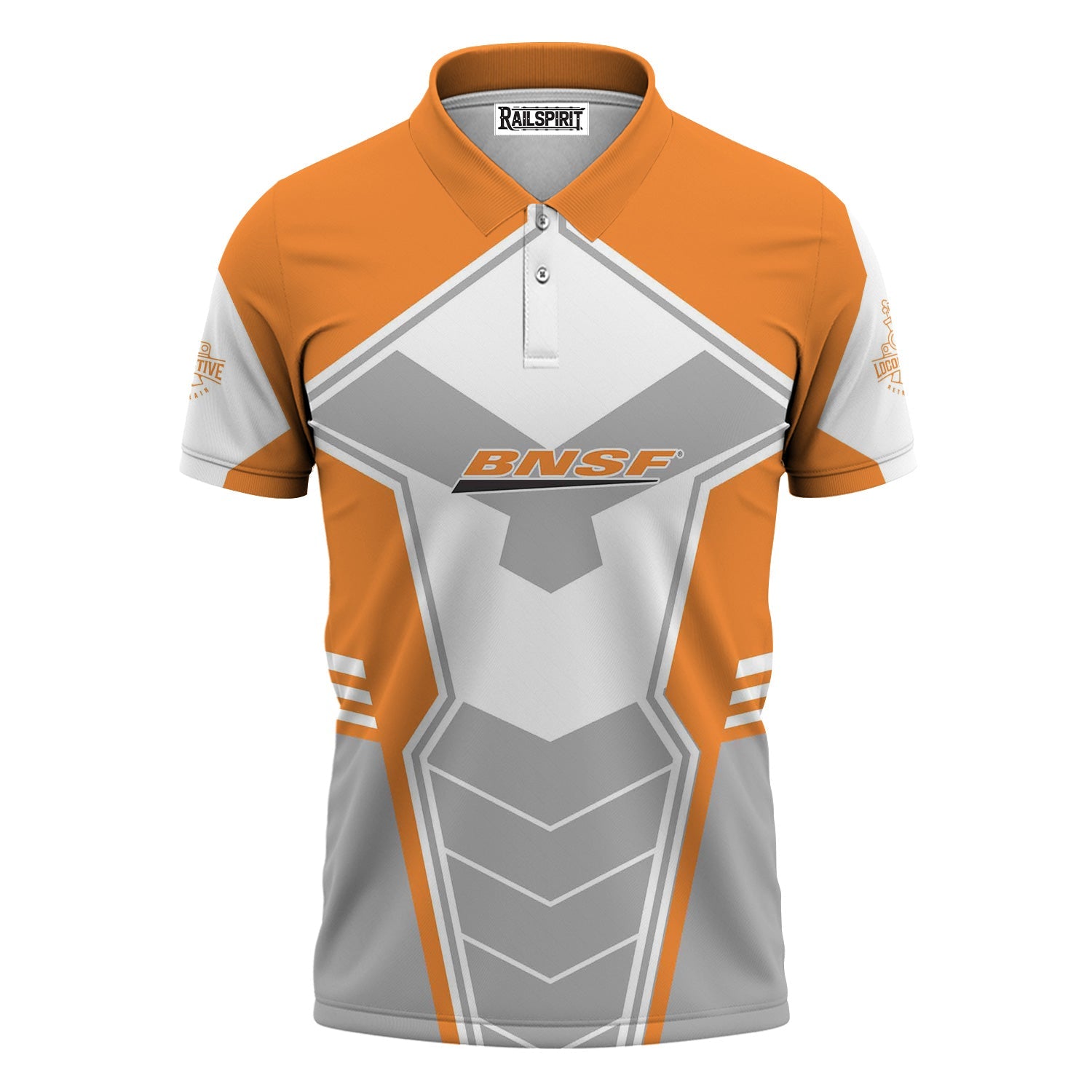 Railspirit Personalized BNSF Railway Polo Shirt Engine-Inspired Style Train Shirt for Railroad Fanatic