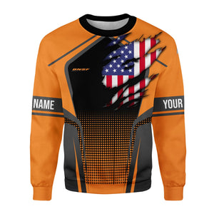 Railspirit Personalized BNSF Railway Sweatshirt American Eagle Vintage Train Shirt