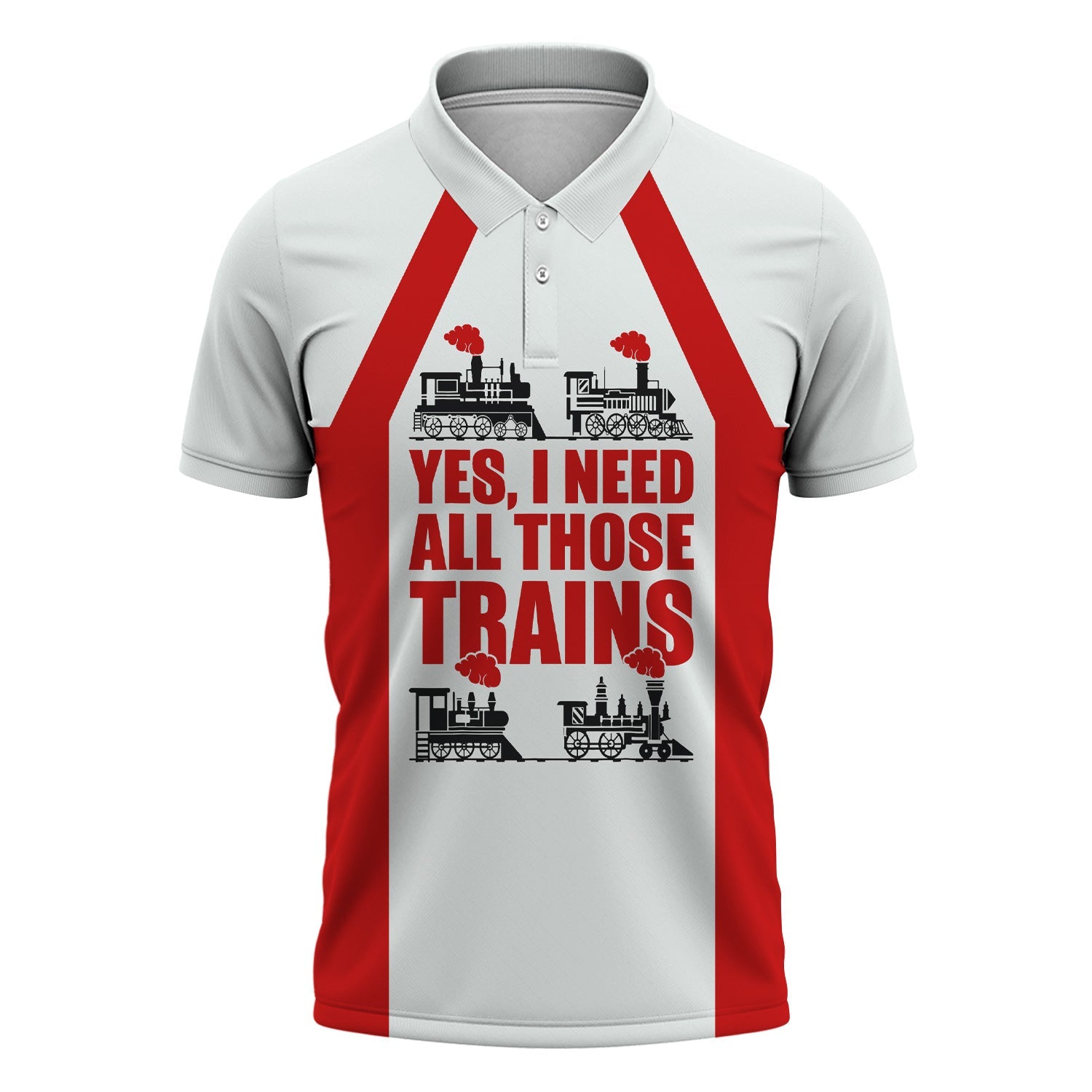 Railspirit Custom Name The Chief Santa Fe Railroad Polo Shirt Yes I Need All Those Train Printed Shirt