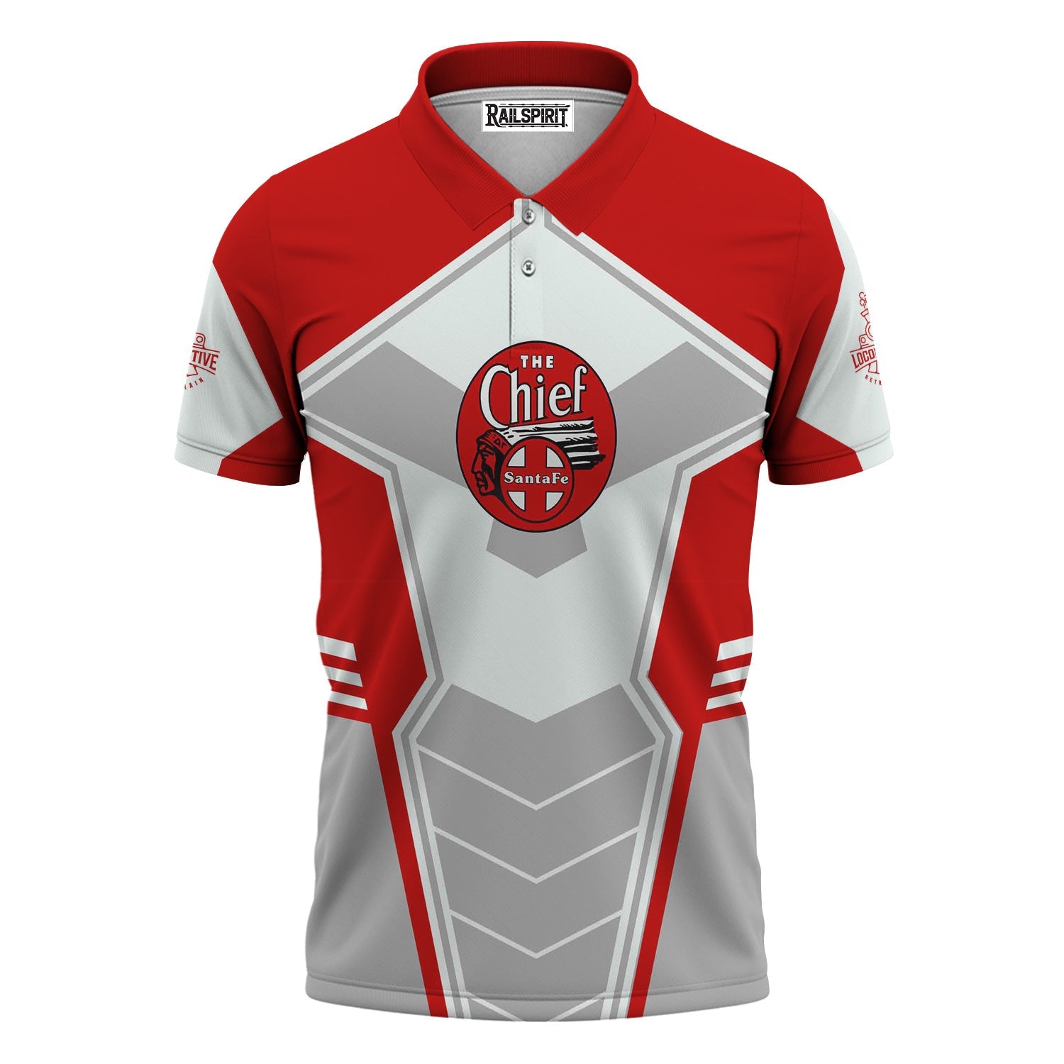 Railspirit Personalized The Chief Santa Fe Railroad Polo Shirt Engine-Inspired Style Train Shirt for Railroad Fanatic
