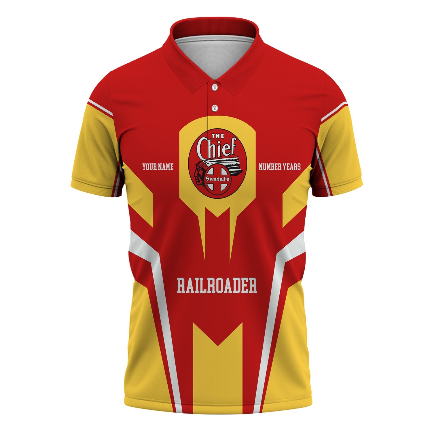 Railspirit Personalized The Chief Santa Fe Railroad Polo Shirt Custom Year Railroader Shirt Gift Idea For Train Lover