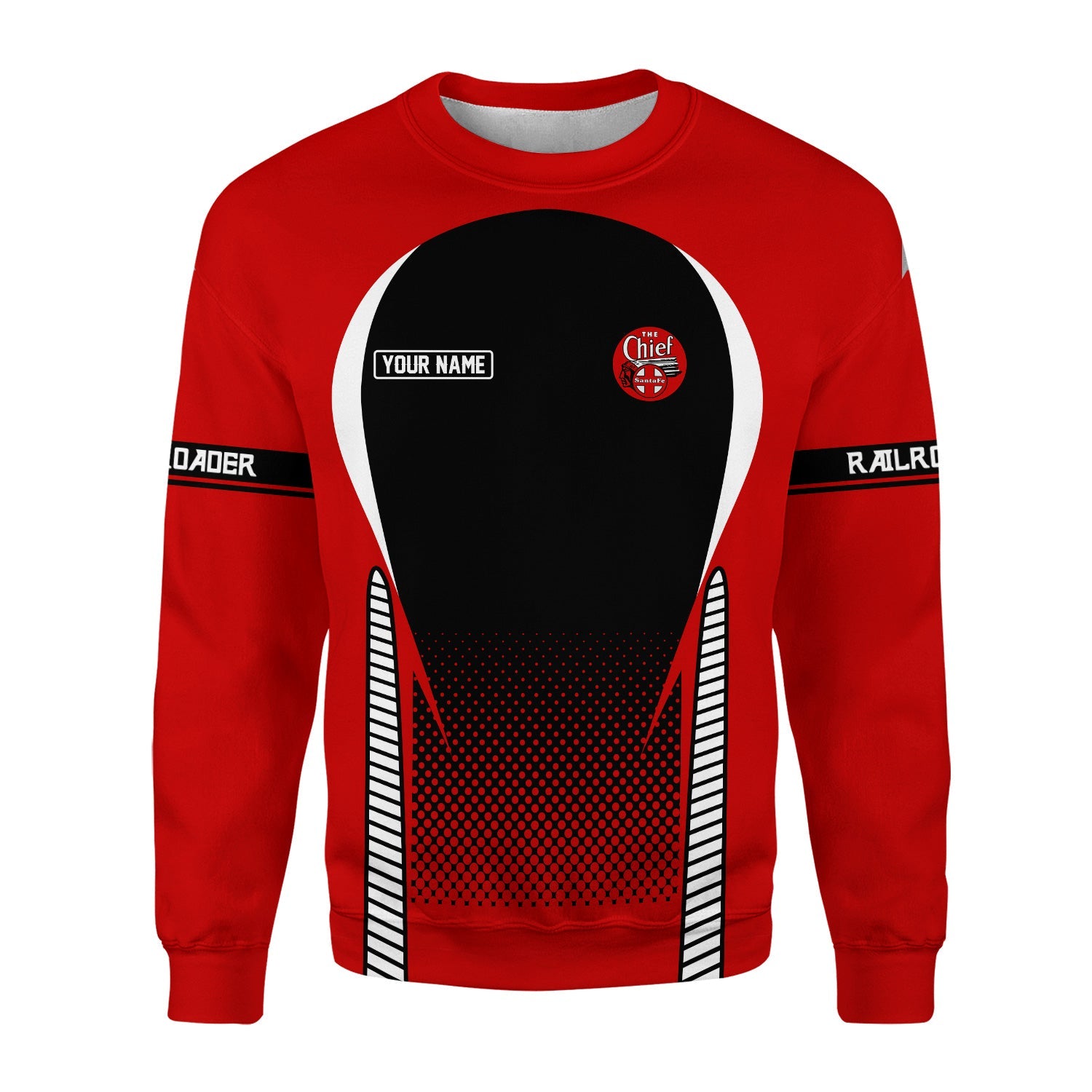 Railspirit Personalized The Chief Santa Fe Railroad Sweatshirt Stress Is Caused By Not Having Enough Trains Shirt All Over Print Shirt